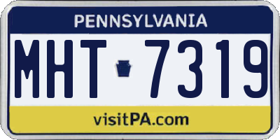 PA license plate MHT7319
