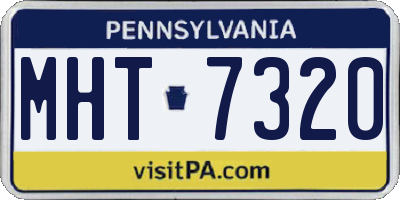 PA license plate MHT7320