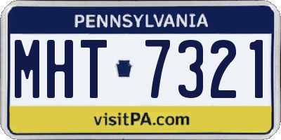 PA license plate MHT7321