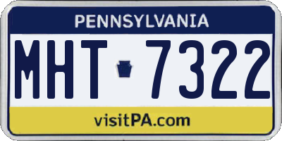 PA license plate MHT7322