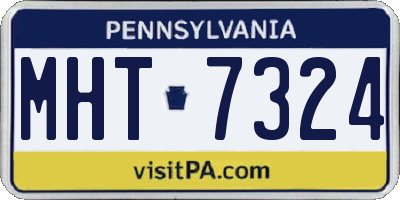 PA license plate MHT7324