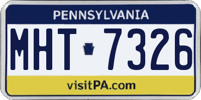 PA license plate MHT7326