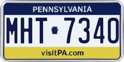 PA license plate MHT7340