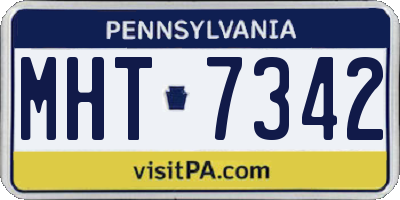 PA license plate MHT7342