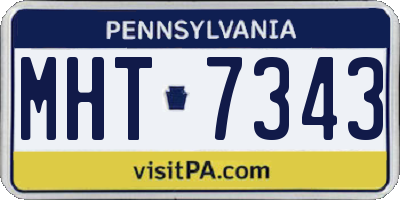 PA license plate MHT7343
