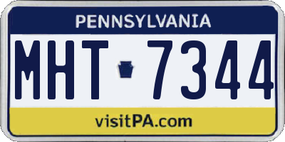 PA license plate MHT7344