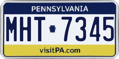 PA license plate MHT7345