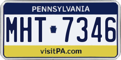 PA license plate MHT7346
