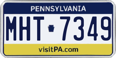 PA license plate MHT7349