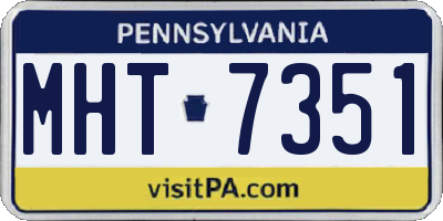 PA license plate MHT7351
