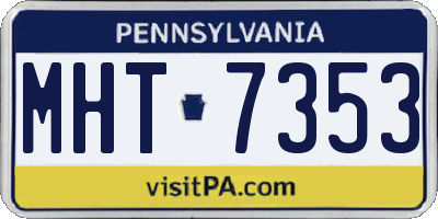 PA license plate MHT7353