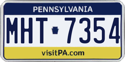 PA license plate MHT7354