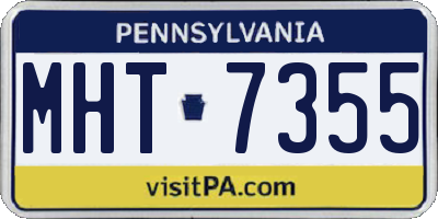 PA license plate MHT7355