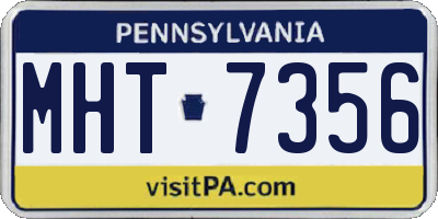 PA license plate MHT7356