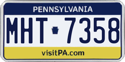 PA license plate MHT7358