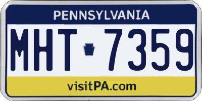 PA license plate MHT7359
