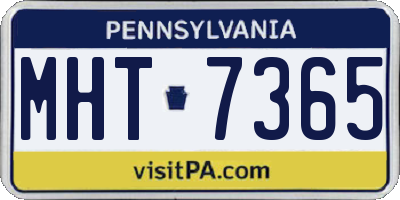 PA license plate MHT7365