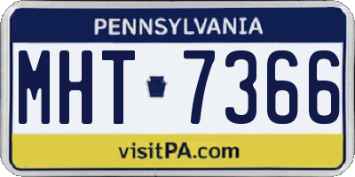 PA license plate MHT7366