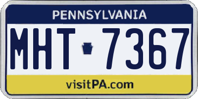 PA license plate MHT7367