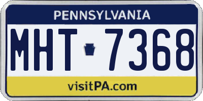 PA license plate MHT7368