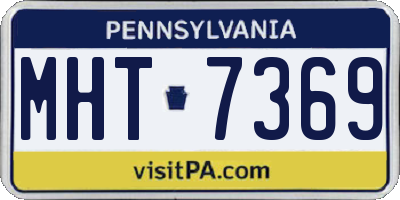 PA license plate MHT7369