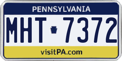 PA license plate MHT7372