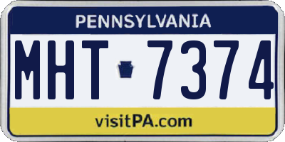 PA license plate MHT7374