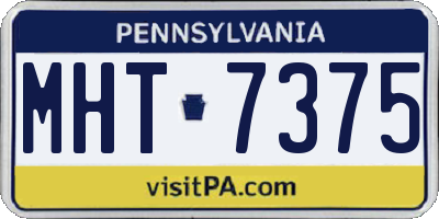PA license plate MHT7375