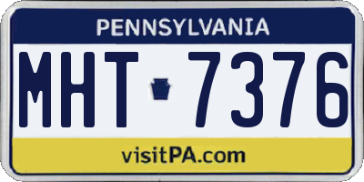 PA license plate MHT7376