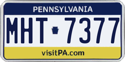 PA license plate MHT7377