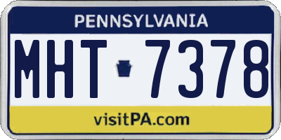 PA license plate MHT7378