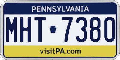 PA license plate MHT7380