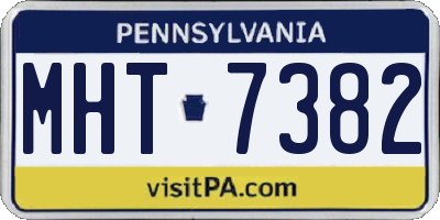 PA license plate MHT7382