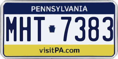 PA license plate MHT7383