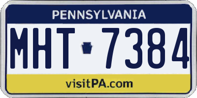 PA license plate MHT7384
