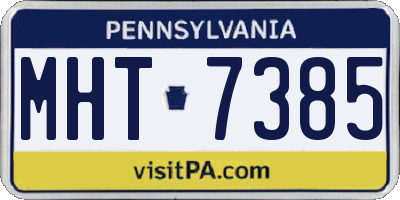 PA license plate MHT7385