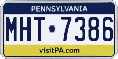 PA license plate MHT7386
