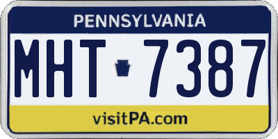 PA license plate MHT7387