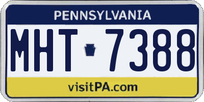 PA license plate MHT7388