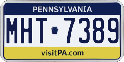 PA license plate MHT7389