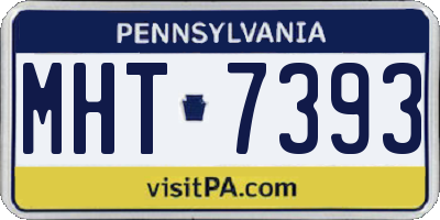 PA license plate MHT7393