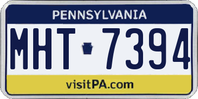 PA license plate MHT7394