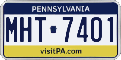 PA license plate MHT7401
