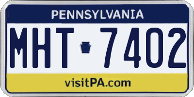 PA license plate MHT7402