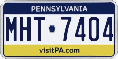 PA license plate MHT7404