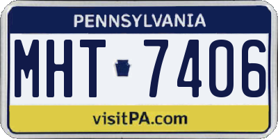 PA license plate MHT7406