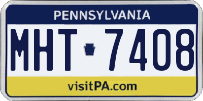 PA license plate MHT7408