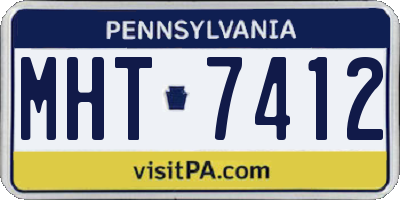 PA license plate MHT7412