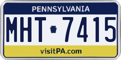 PA license plate MHT7415