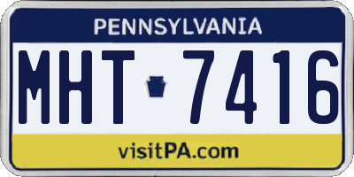 PA license plate MHT7416